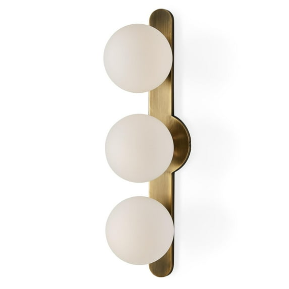 Uttermost Droplet 3-Light Contemporary Metal Steel & Glass Sconce in Brass/White