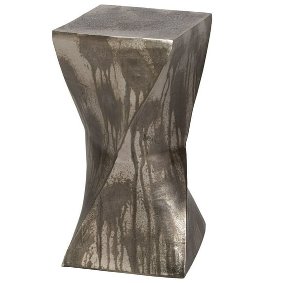 Uttermost Euphrates Contemporary Aluminum Accent Table in Tarnished Silver