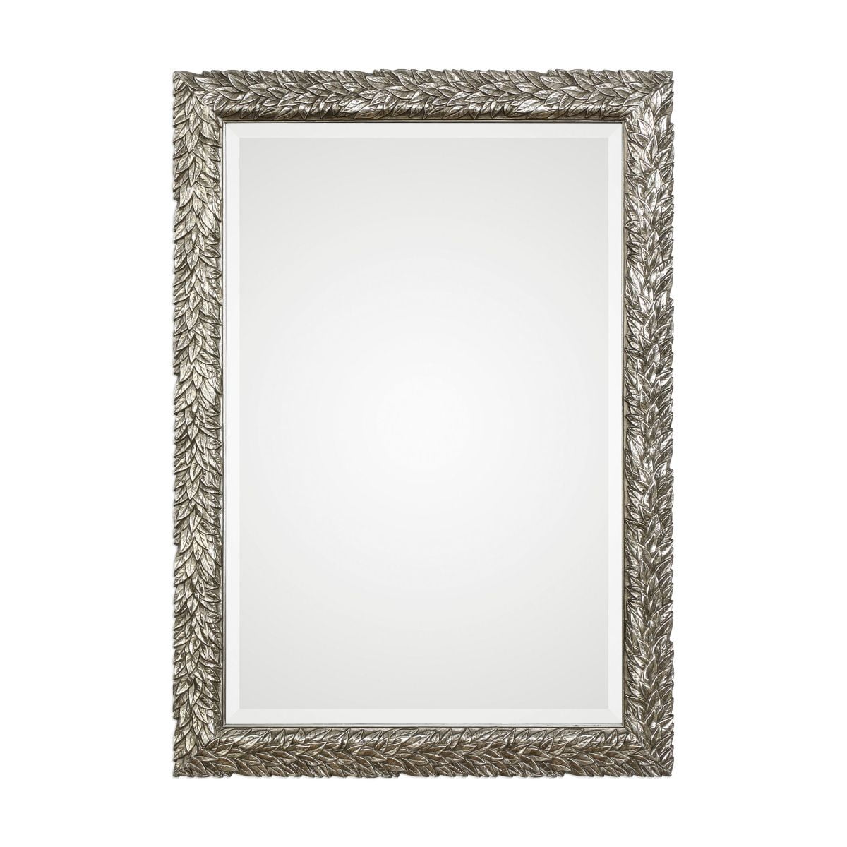 Evelina Rectangular Silver Leaf Wood Wall Mirror