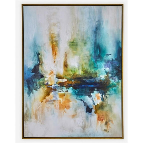 Uttermost Excursion Modern Wood/Canvas Framed Abstract Art in Multi-Color