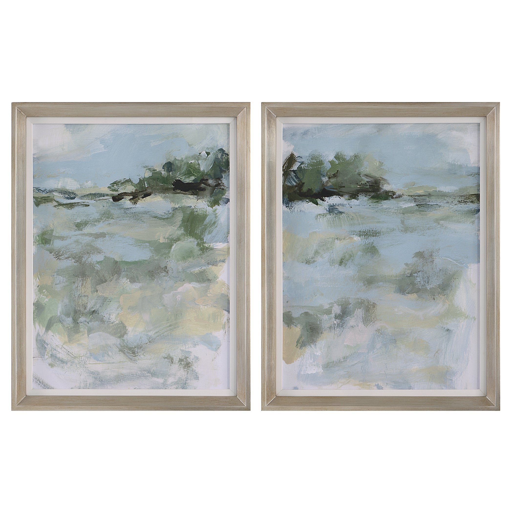 Uttermost Far Away View Framed Prints in Green and Blue Finish (Set of 2)