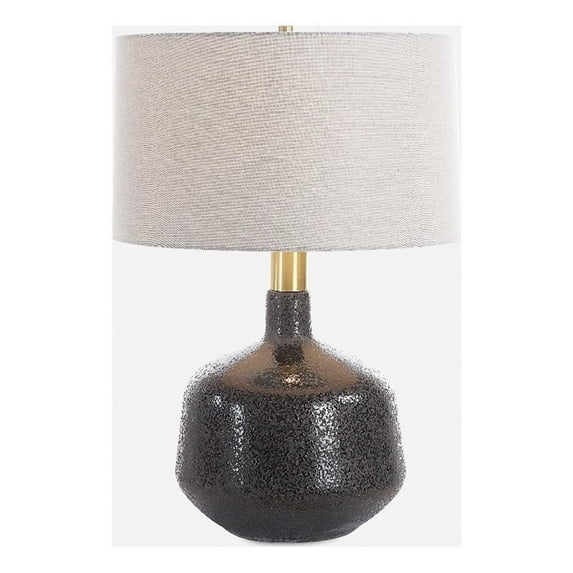 Uttermost Flanagan Mottled Gloss Table Lamp in Matte Black