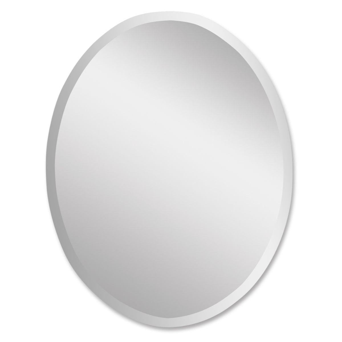 Sleek Frameless Oval Vanity Wall Mirror with Polished Edges, 22" Wide