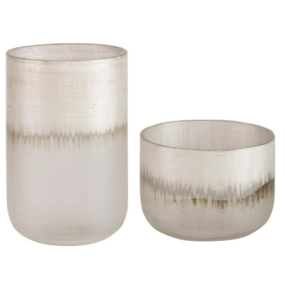Uttermost Frost Silver Drip Glass Vases Set of 2