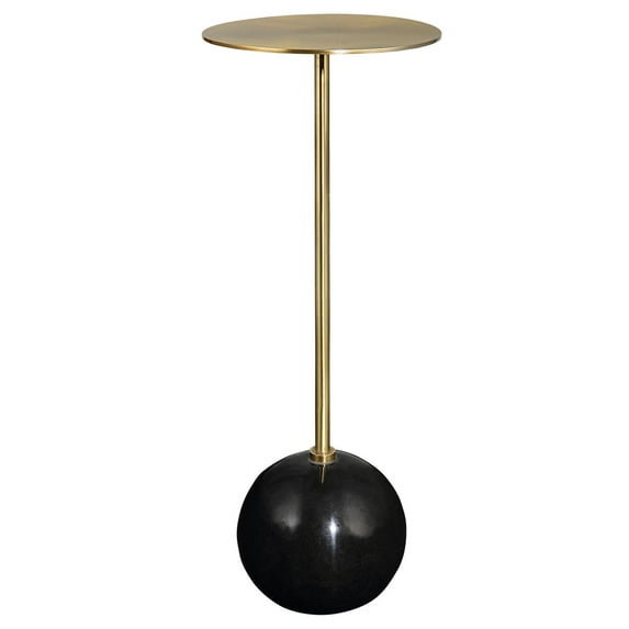 Uttermost Gimlet Contemporary Metal and Marble Drink Table in Black and Brass