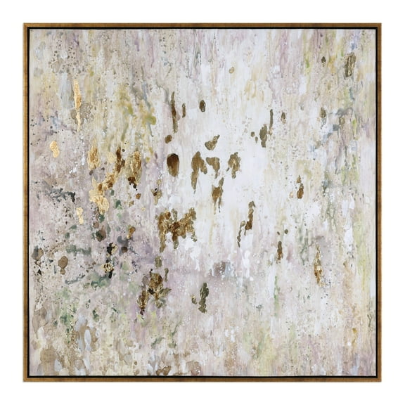 Uttermost Golden Raindrops Firwood and PU Abstract Art in Multi-Color