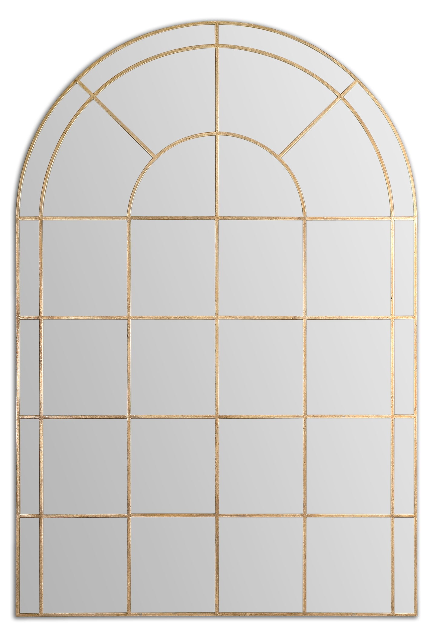 Antiqued Gold Arched Full Length Wall Mirror
