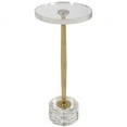 thumbnail image 1 of Uttermost Groove 23.75" Transitional Crystal & Metal Drink Table in Brushed Gold, 1 of 4