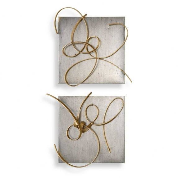 Uttermost Harmony Contemporary Metal Wall Art in Gold/Silver (Set of 2)