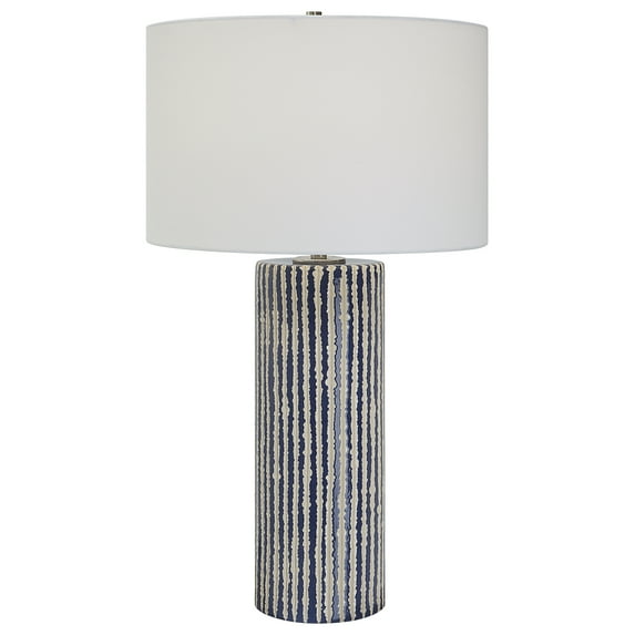 Uttermost Havana Contemporary Fabric and Ceramic Table Lamp in Blue
