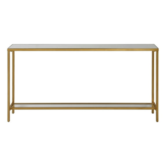 Uttermost Hayley Modern Style Metal Console Table in Gold Finish