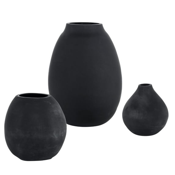Uttermost Hearth Matte Black Vases Set of 3