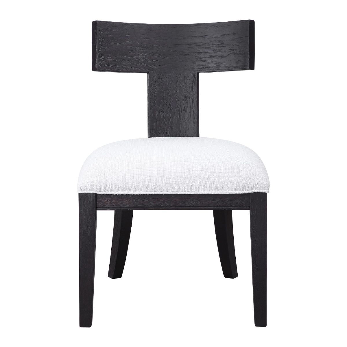 Idris Curved Back Charcoal Black & White Modern Side Chair