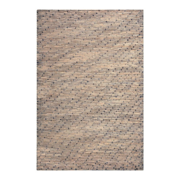 Uttermost Imara 108x144" Coastal Hand Woven Wool Rug in Navy Blue and Natural