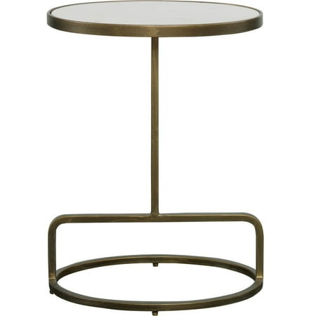 Uttermost Jessenia Transitional Marble and Metal Accent Table in White