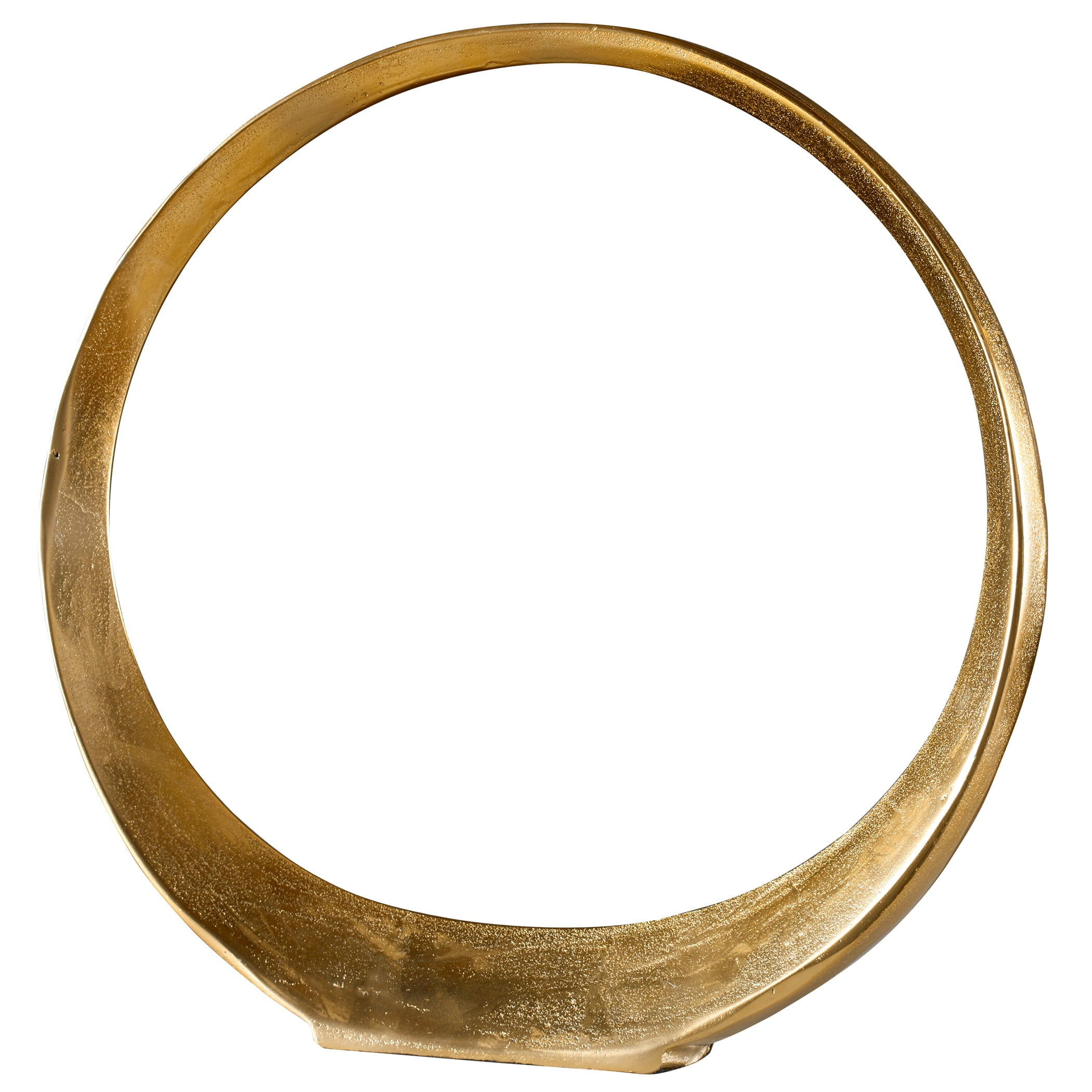 Large Gold Aluminum Circular Accent Sculpture