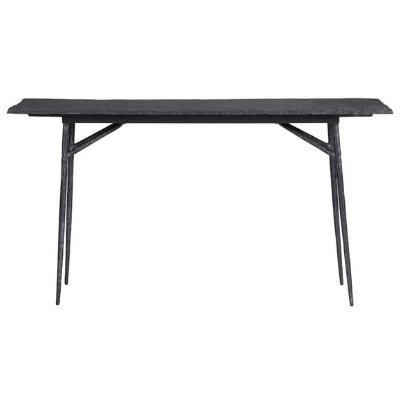 Uttermost Kaduna Slate Iron and Wood Console Table in Aged Black