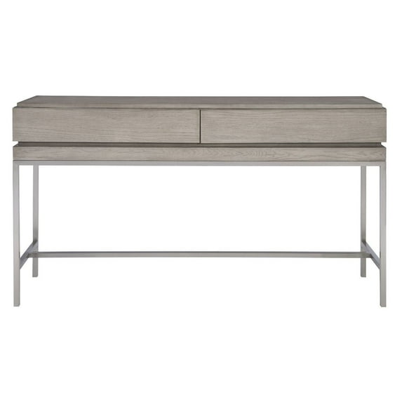 Uttermost Kamala Oak MDF and Stainless Steel Console Table in Mushroom Gray