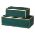 thumbnail image 1 of Uttermost Karis 2-Piece Transitional Polyresin Box Set in Emerald Green/Gold, 1 of 5