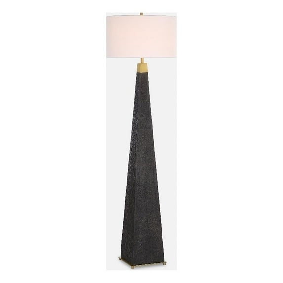 Uttermost Lathey Tapered Floor Lamp in Black
