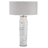 Uttermost Lenta Ceramic Iron and Crystal Table Lamp in Off White