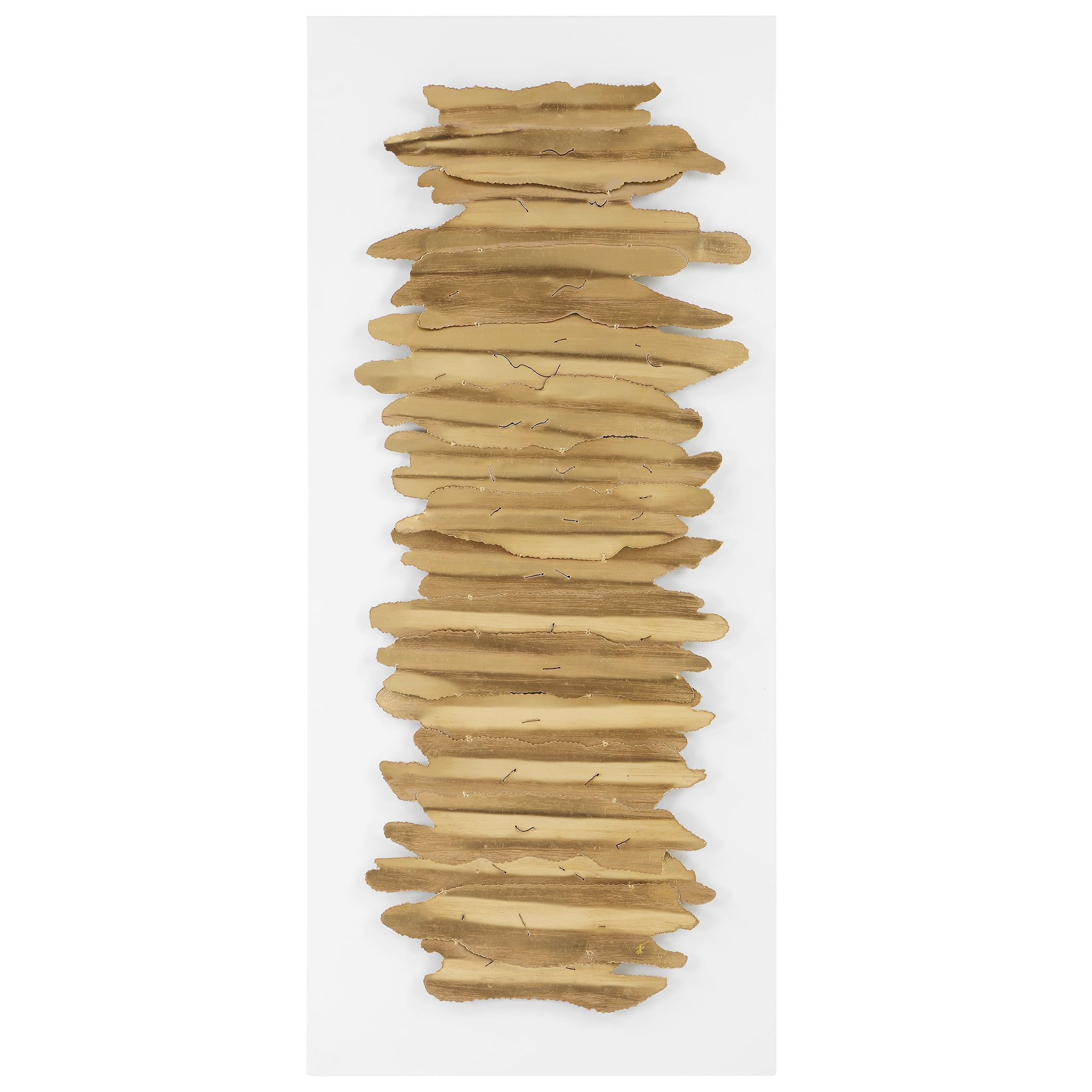 Uttermost Lev Contemporary Iron Metal Wall Decor in Antique Gold/White