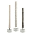 thumbnail image 1 of Uttermost Makira Ceramic Crystal and Iron Sculptures in White/Black (Set of 3), 1 of 3
