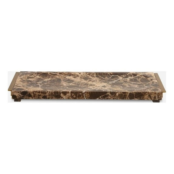 Uttermost Marble Tray Crest in Chocolate