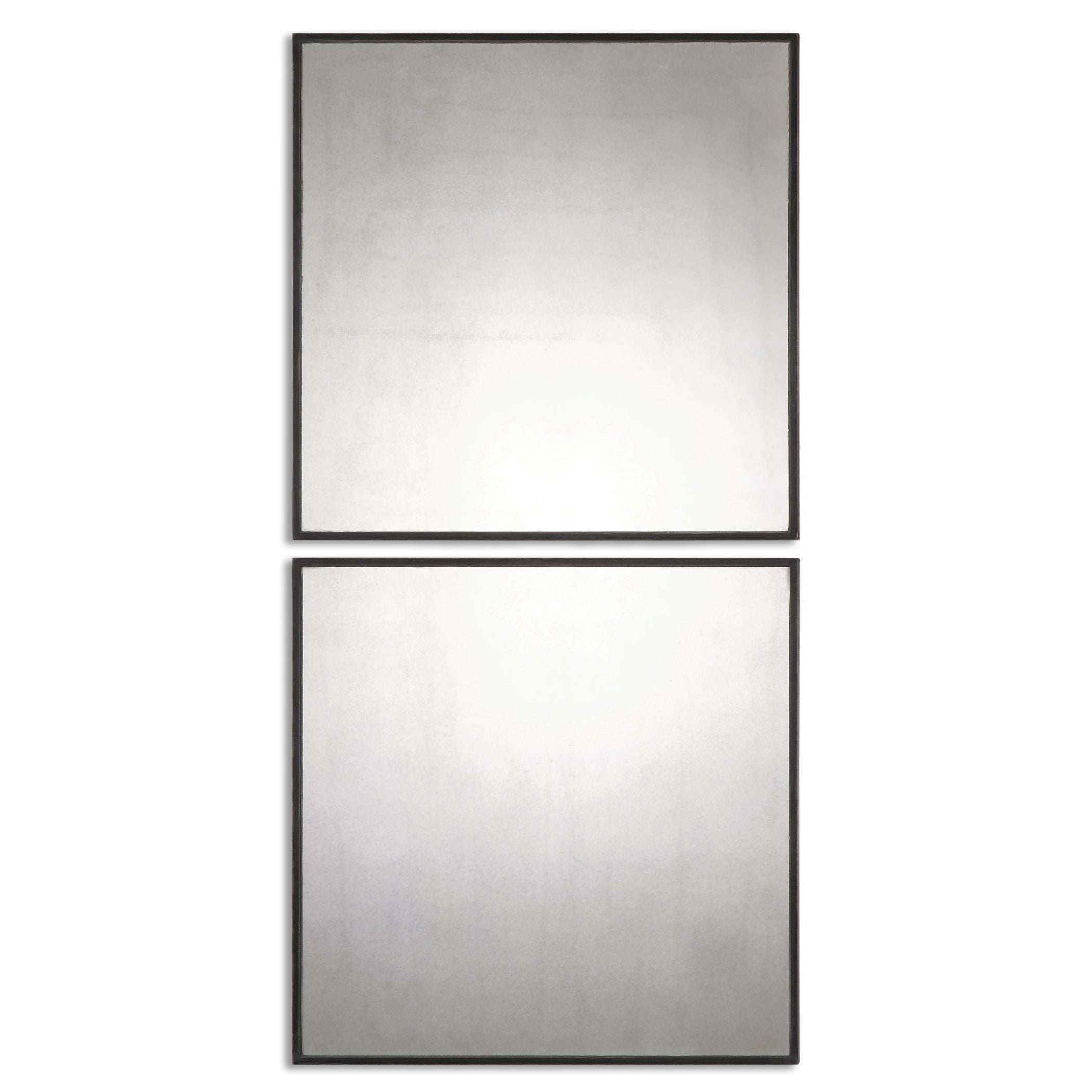 Contemporary Black Wood Rectangular Wall Mirror 24"
