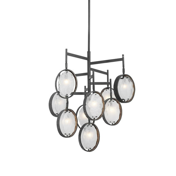 Uttermost Maxin 9-Light Transitional Iron and Glass Chandelier in Dark Bronze