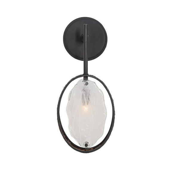 Uttermost Maxin Transitional Iron and Glass Wall Sconce in Dark Bronze