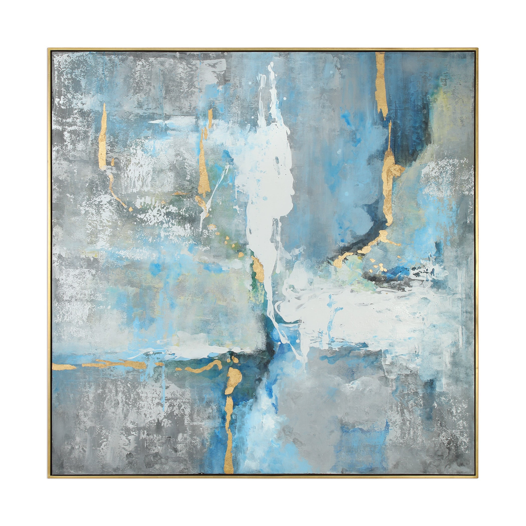 Meditation Blue and Gold Abstract Canvas Art