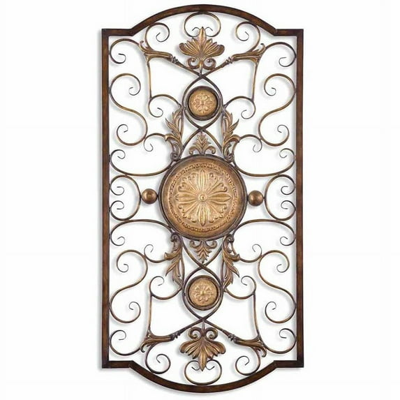 Uttermost Micayla Large Metal Wall Art in Distressed Chestnut Brown