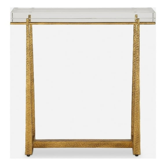 Uttermost Midas Thick Crystal Accent Table in in Gold