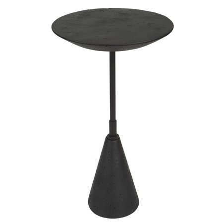 Uttermost Midnight Contemporary Steel Metal Accent Table in Black