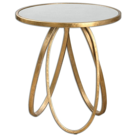 Uttermost Montrez Contemporary Metal Accent Table in Gold Finish