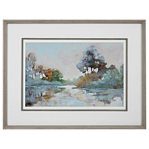 Uttermost Morning Lake Wood Watercolor Framed Print in Multi-Color