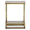 thumbnail image 1 of Uttermost Musing Transitional Metal & Glass Accent Table in Brushed Brass/Clear, 1 of 6