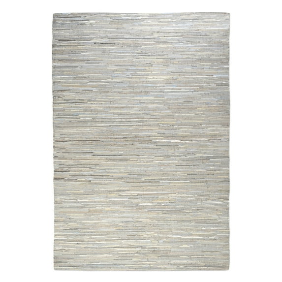 Uttermost Nyala 108x144" Recycled Leather and Hemp Rug in Light Beige