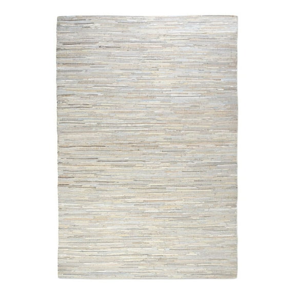 Uttermost Nyala 96x120" Recycled Leather and Hemp Rug in Light Beige