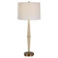 thumbnail image 1 of Uttermost Palu Coastal Iron Metal and Fabric Table Lamp in Brass/White, 1 of 5