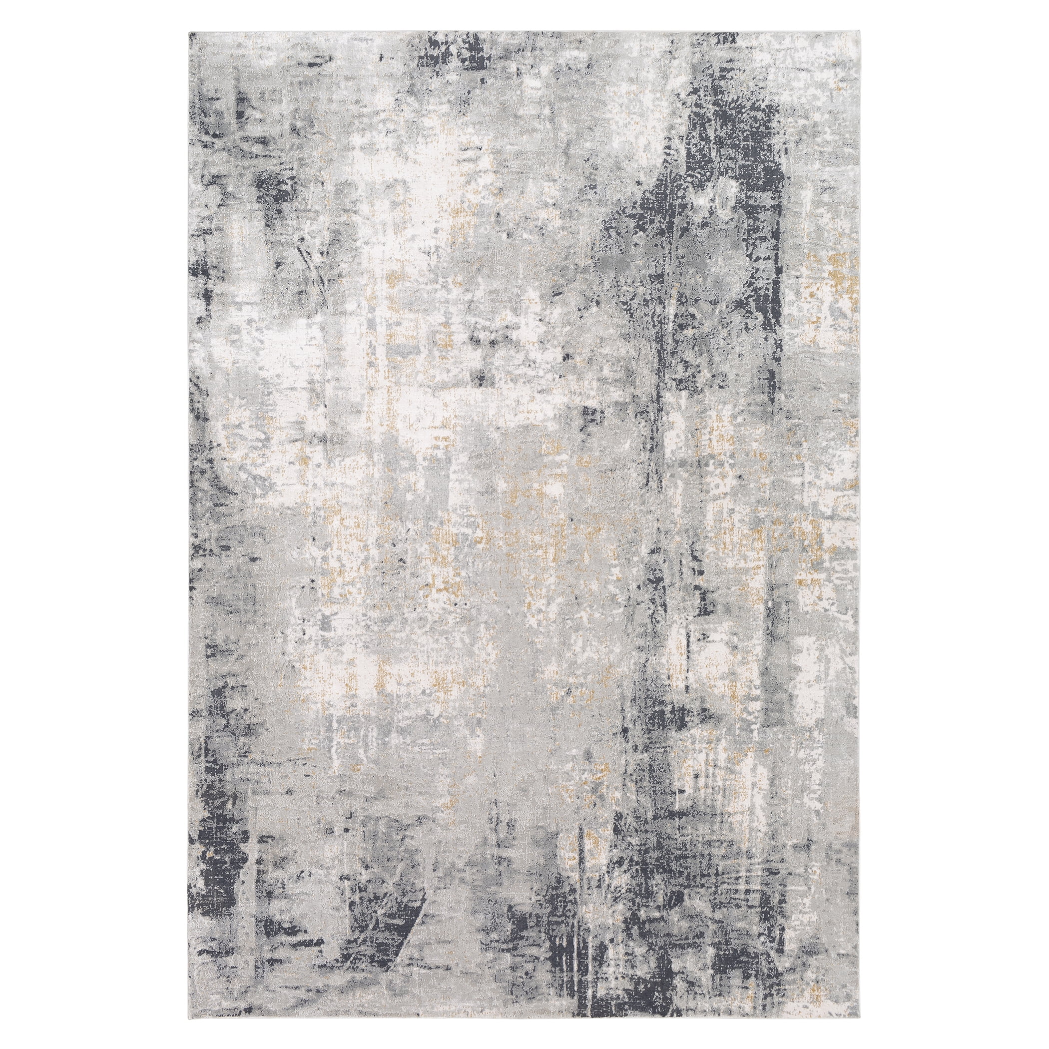 Uttermost Paoli 108x147" Modern Viscose Fabric Rug in Light Gray/Charcoal