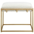 thumbnail image 1 of Uttermost Paradox Small Iron Metal and Fabric Shearling Bench in White/Gold, 1 of 5