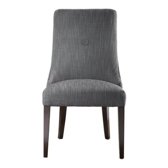 Uttermost Patamon Wood and Fabric Armless Chairs in Gray/Woodtone (Set of 2)