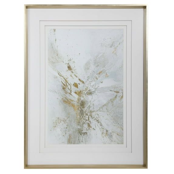 Uttermost Pathos Wood and Glass Framed Abstract Print in Gray/Gold