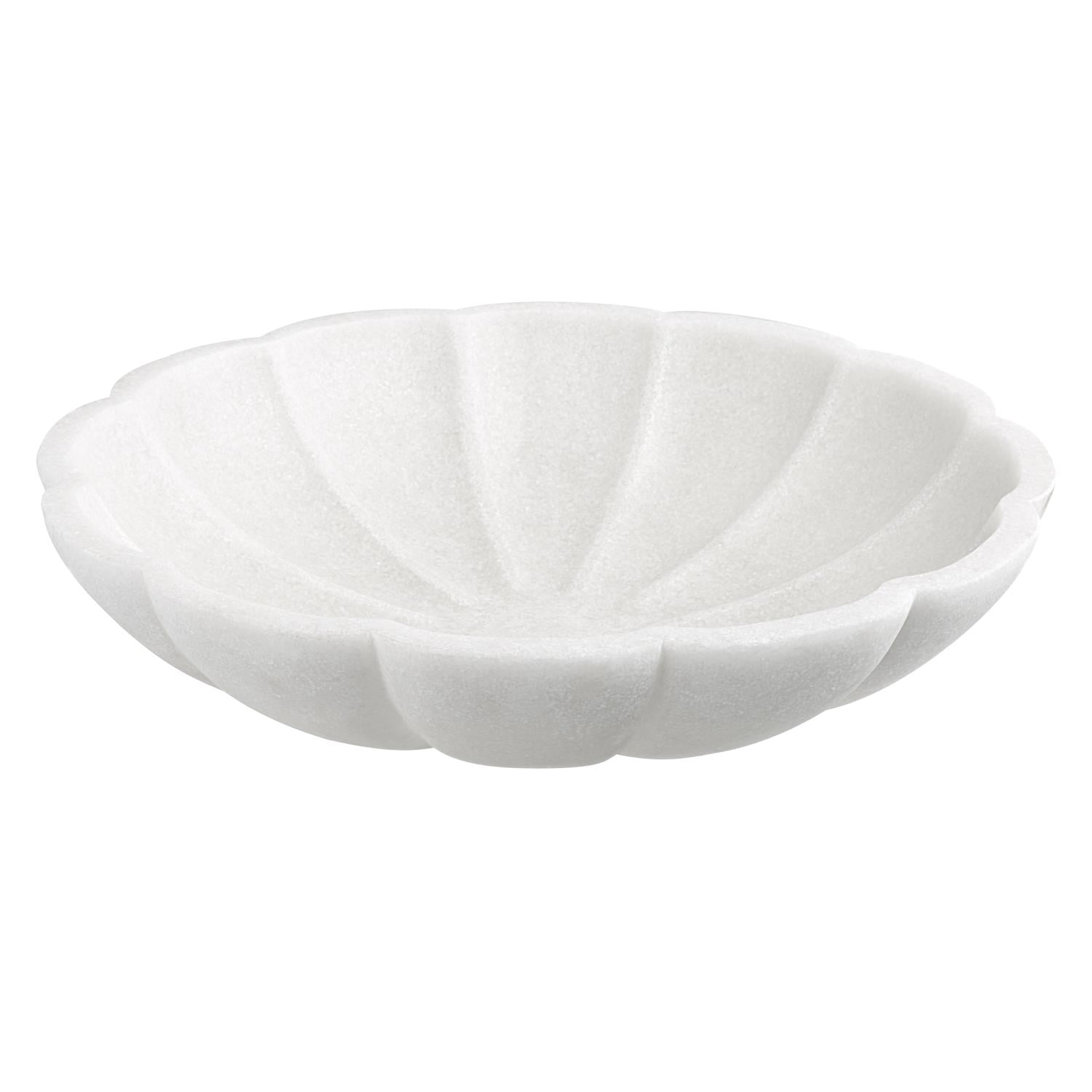 Uttermost Petal Contemporary Style Ricestone Bowl in White Finish