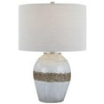 thumbnail image 1 of Uttermost Poul Ceramic and Fabric Crackled Table Lamp in Brown and Gray, 1 of 7