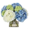 thumbnail image 1 of Uttermost Providence Hydrangea Polyester Iron Glass Bouquet in Blue/Green/White, 1 of 4