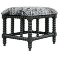 thumbnail image 1 of Uttermost Rancho Wood and Faux Cow Hide Small Bench in Black/White, 1 of 5