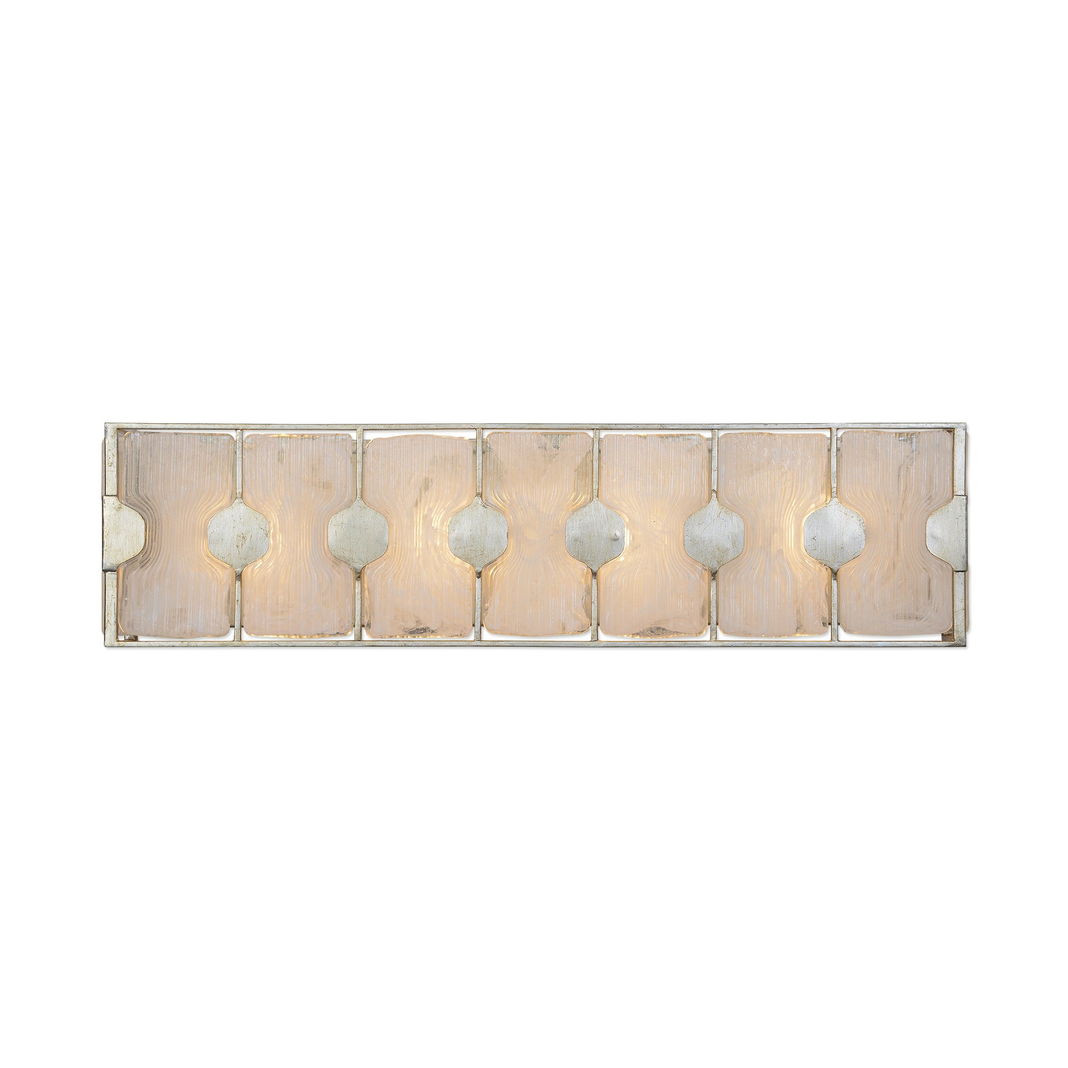 Elegant Silver Leaf 4-Light Vanity Fixture with White Swirl Glass